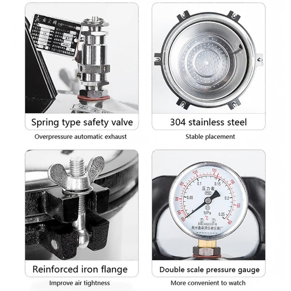 24L Automatic Steam Autoclave | Benchtop Laboratory Sterilizer