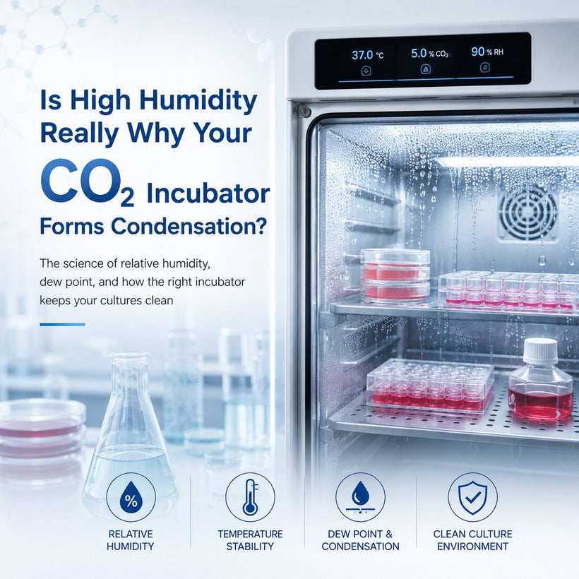 CO2 incubator condensation, relative humidity, dew point, and contamination prevention in cell culture laboratories