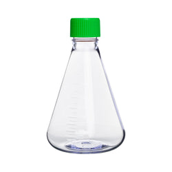 1 L PC Erlenmeyer Flask Flat Bottom with PTFE-Lined Screw Vent Cap Sterile Autoclavable Individual Packed Biofargo