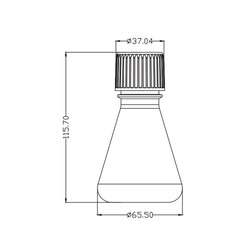 125 mL PC Erlenmeyer Flask Flat Bottom with PTFE-Lined Screw Vent Cap Sterile Autoclavable Individual Packed Biofargo