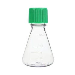 125 mL PC Erlenmeyer Flask Flat Bottom with PTFE-Lined Screw Vent Cap Sterile Autoclavable Individual Packed Biofargo