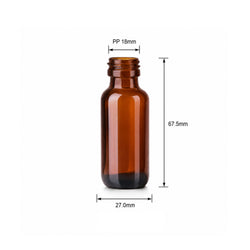 15 mL Amber Glass Boston Round Reagent Bottle with PP18 Screw Thread