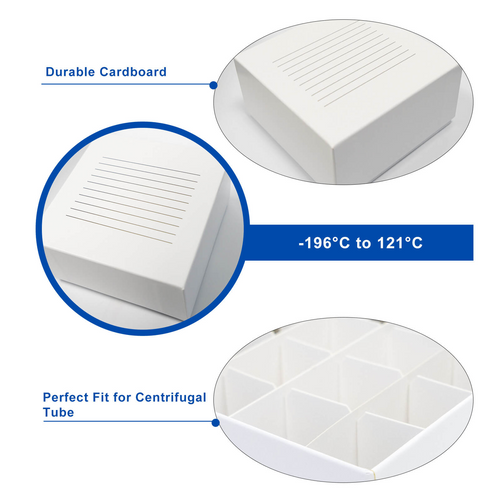 Cardboard Centrifuge Tube Boxes- (White, 16-Well, 36-Well)