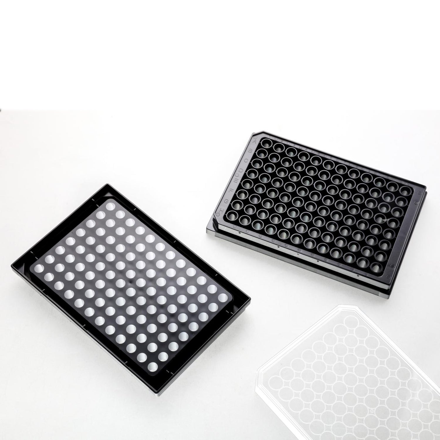 96-Well High-Binding PS Cell Culture Plate, Black Plate with Flat Clear Bottom, Lid Included, Individually Packed, 100 Pcs/Case