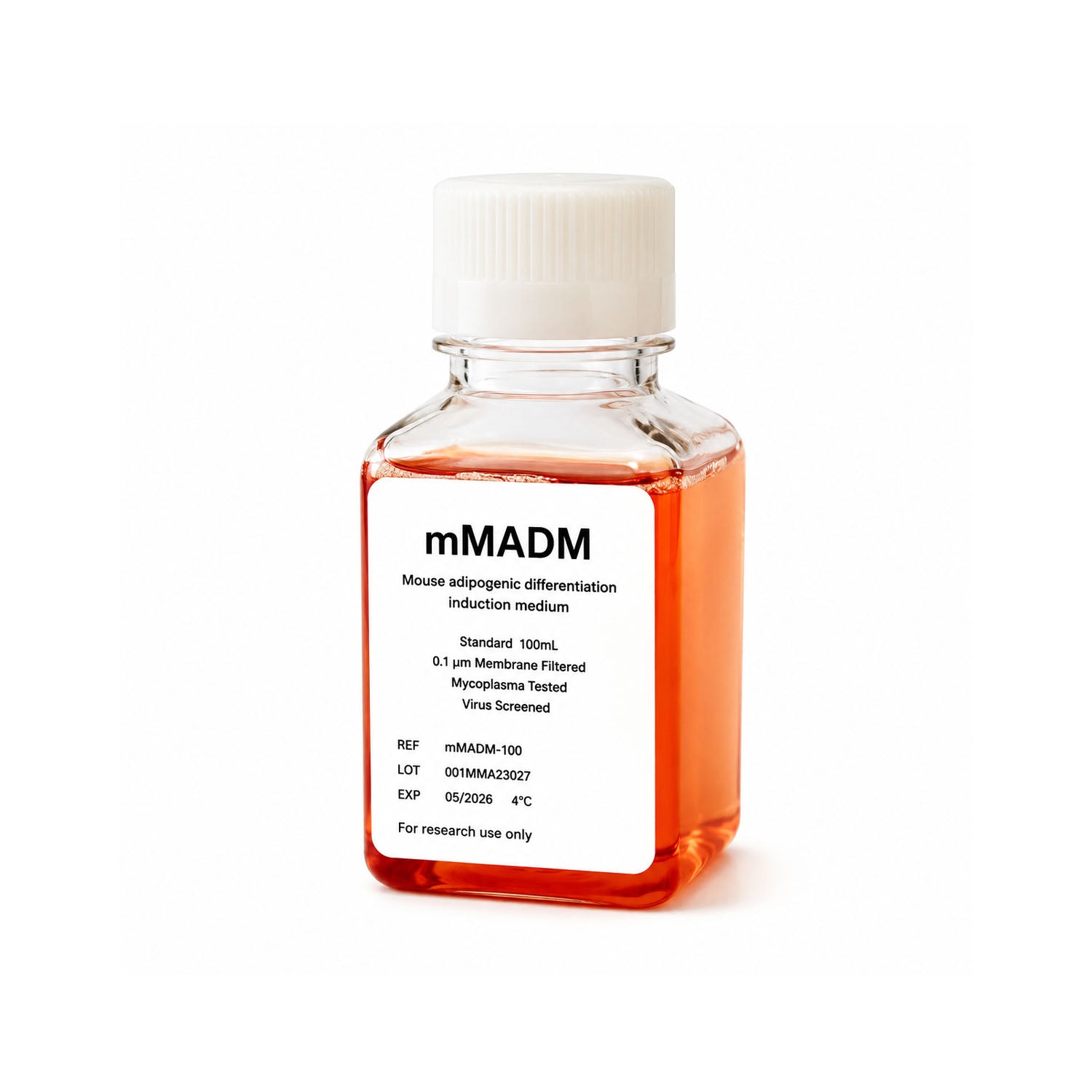XR mMADM Mouse MSC Adipogenic Differentiation Medium product bottle for mouse MSC adipogenic differentiation research