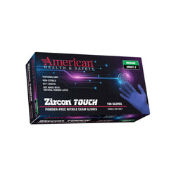 American Health & Safety Zircon Touch® Blue Nitrile Exam Gloves, Powder-Free, 1000/Case