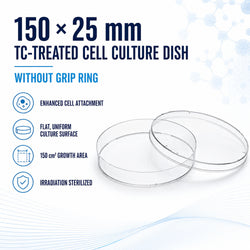 150x25 mm Cell Culture Dish TC Treated without Grip Ring Sterile