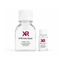 XR hFIB Max serum-free human dermal fibroblast culture medium bottle with basal medium A and supplement B