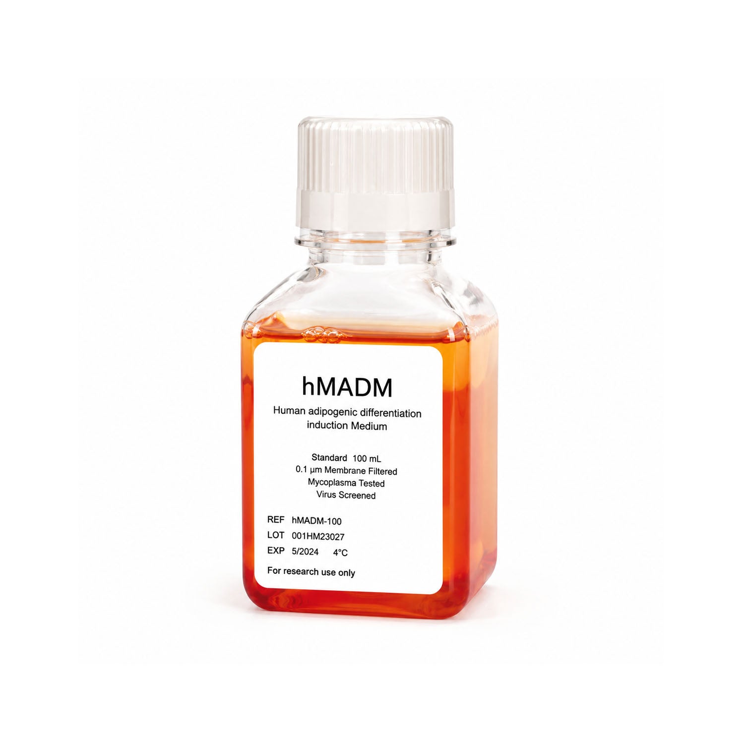 XR hMADM human MSC adipogenic differentiation medium bottle for adipocyte differentiation research