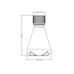 250 mL PC Erlenmeyer Flask Baffled Concave Bottom with PTFE-Lined Screw Vent Cap Sterile Autoclavable Individual Packed Biofargo