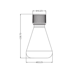 250 mL PC Erlenmeyer Flask Flat Bottom with PTFE-Lined Screw Vent Cap Sterile Autoclavable Individual Packed Biofargo