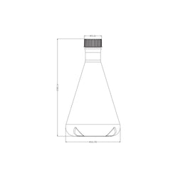 2 L PC Erlenmeyer Flask Baffled Concave Bottom with PTFE-Lined Screw Vent Cap Sterile Autoclavable Individual Packed Biofargo
