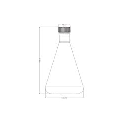 2 L PC Erlenmeyer Flask Flat Bottom with PTFE-Lined Screw Vent Cap Sterile Autoclavable Individual Packed Biofargo