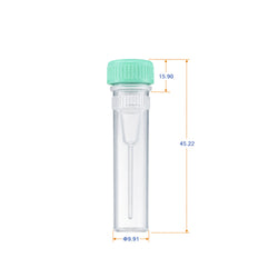 0.5 mL Screw Cap Micro Tube dimensions and specifications with green cap