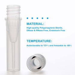 0.5 mL Cryogenic Vials-Self-Standing Bottom-External Thread, Bagged
