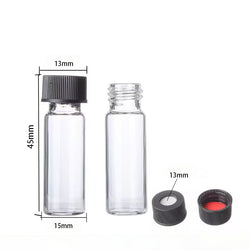 4 ml HPLC Clear Screw Thread Vials - Borosilicate Glass - Kit - 13-425 Black PP Open Top Cap - PTFE/Silicone Septa - 100/Case - Biofargo