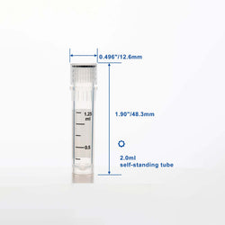 Cryogenic Vials-2.0 mL (47.5mm, Self-Standing)-With a Writing Area and Black Graduation Marks