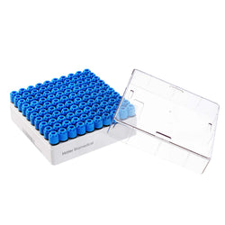 2 mL Triple-Code 2D Barcoded Cryo Tubes, External Screw Cap, Sterile, Open-Bottom SBS Rack, 10 × 10 Format