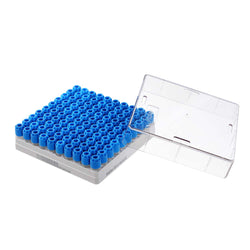 1.0 mL Cryo Tubes, External Screw Cap, Blue Concave Cap, Sterile, Open-Bottom Box, 100 Tubes/Box