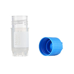 1.0 mL Cryo Tubes, External Screw Cap, Blue Concave Cap, Sterile, Bag-Packed, 100 Tubes/Bag