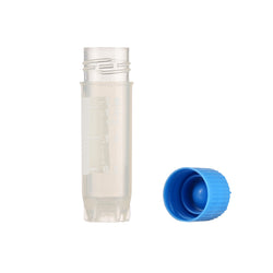 2.0 mL Cryo Tubes, External Screw Cap, Blue Concave Cap, Sterile, Bag-Packed, 100 Tubes/Bag
