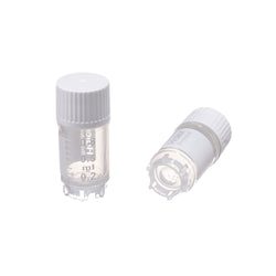 0.5 mL Cryo Tubes, White Flat Cap, Sterile, Bag-Packed, 100 Tubes/Bag