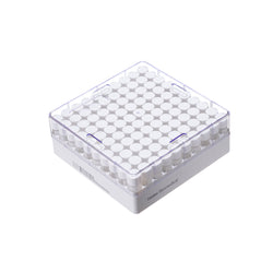 Pre-filled 1.5 mL Cryo Tubes, Triple-Code, White Flat Cap, Clear Self-standing Tube, 10×10 Cryobox, 100/Box, Sterile