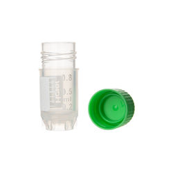 Pre-filled 0.5 mL Cryo Tubes, Triple-Code, Green Flat Cap, Clear Self-standing Tube, 10×10 Cryobox, 100/Box, Sterile