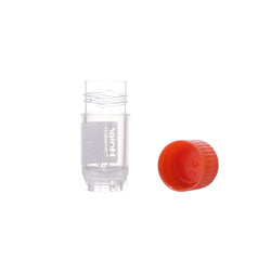 Pre-filled 0.5 mL Cryo Tubes, Triple-Code, Red Flat Cap, Clear Self-standing Tube, 10×10 Cryobox, 100/Box, Sterile