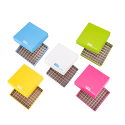 CryoKING Premium Cardboard Freezer Boxes-2in (100-Well, 81-well , Assorted, Matte Coating)