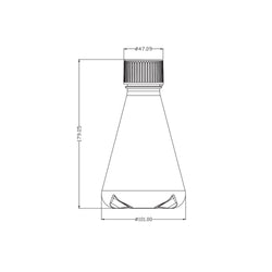 500 mL PC Erlenmeyer Flask Baffled Concave Bottom with PTFE-Lined Screw Vent Cap Sterile Autoclavable Individual Packed Biofargo