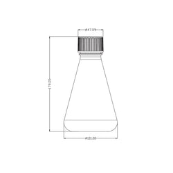 500 mL PC Erlenmeyer Flask Flat Bottom with PTFE-Lined Screw Vent Cap Sterile Autoclavable Individual Packed Biofargo
