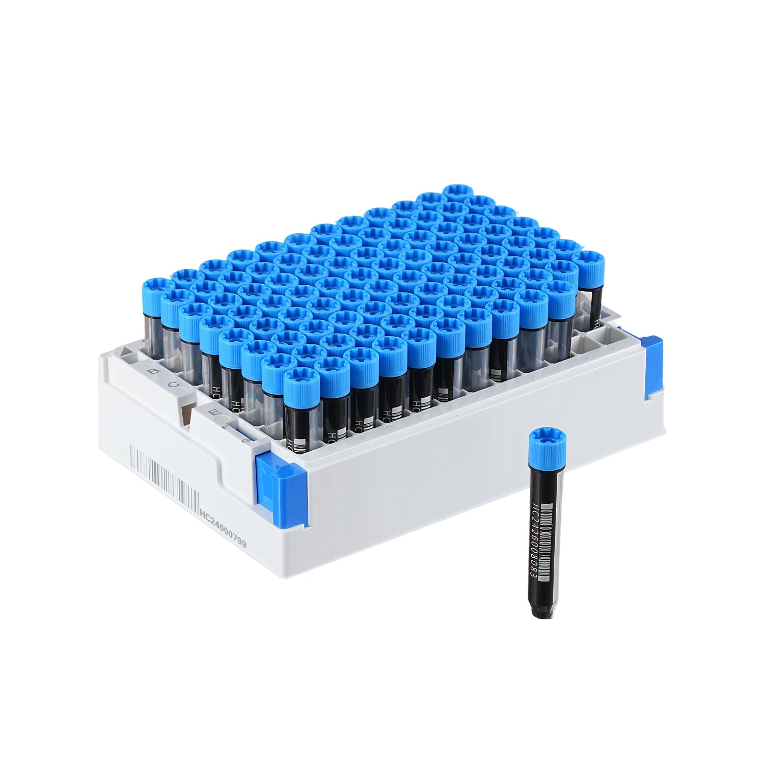 -196 °C 96 Wells 2D Barcoded SBS Cryogenic Box Removable Lid for 1 mL Cryo-Tube