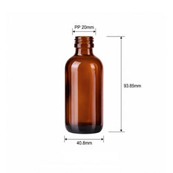 60 mL Amber Glass Boston Round Reagent Bottle with PP20 Screw Thread