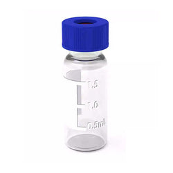 2 mL Clear Screw Top Vials & Blue Caps 12 x 32 mm (12 mm Cap) - HPLC Autosampler Vials - Certified - 500/Case - Biofargo - Biofargo - 