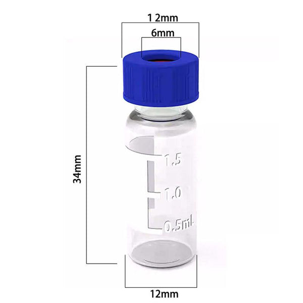 2mL Screw Top Vials with Blue Caps | Certified Sealed HPLC Autosampler ...