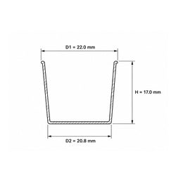 12 Well Tissue Culture Plate Well Dimension Drawing Showing D1 22.0 mm, D2 20.8 mm and H 17.0 mm