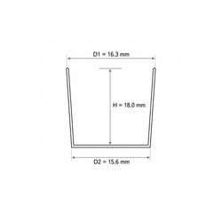 Technical Dimension Diagram of 24 Well PS Cell Culture Plate Single Well with Bottom Diameter, Top Diameter and Well Height Measurements