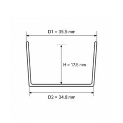 Technical Dimension Diagram of 6 Well PS Cell Culture Plate Single Well with Top Diameter Bottom Diameter and Height Measurements