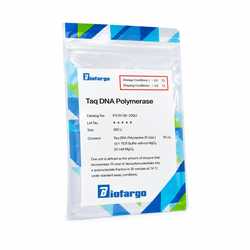 Biofargo Taq DNA Polymerase (P310138-200U, 200 U) reagent package containing 5 U/µL enzyme, 10× PCR buffer without MgCl₂, and 25 mM MgCl₂.