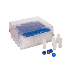 Chromatography Vails (2mL, Clear Plastic) & Inserts (Fixed) & Caps Kit,HPLC Autosampler Vials, 100/PK - Biofargo - 