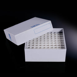 CryoKING Premium Cardboard Freezer Boxes-3in (81-Well, 100-Well, White) 133x133x76mm-Biologix - Biofargo - 
