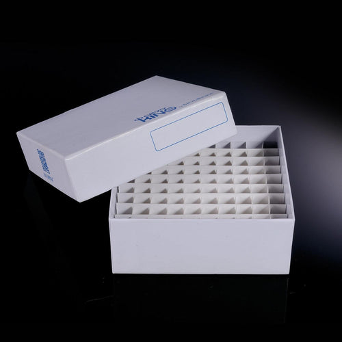 CryoKING Premium Cardboard Freezer Boxes-3in (81-Well, 100-Well, White) 133x133x76mm-Biologix - Biofargo - 