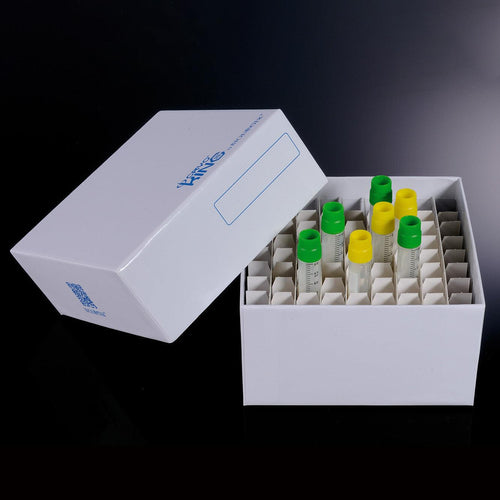 CryoKING Premium Cardboard Freezer Boxes-3in (81-Well, 100-Well, White) 133x133x76mm-Biologix - Biofargo - 