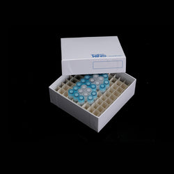 CryoKING Premium Cardboard Freezer Boxes-3in (81-Well, 100-Well, White) 133x133x76mm-Biologix - Biofargo - 